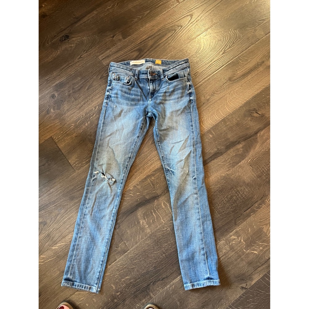 Pilcro and the Letterpress Women's Blue Denim Jeans Distressed Size 25